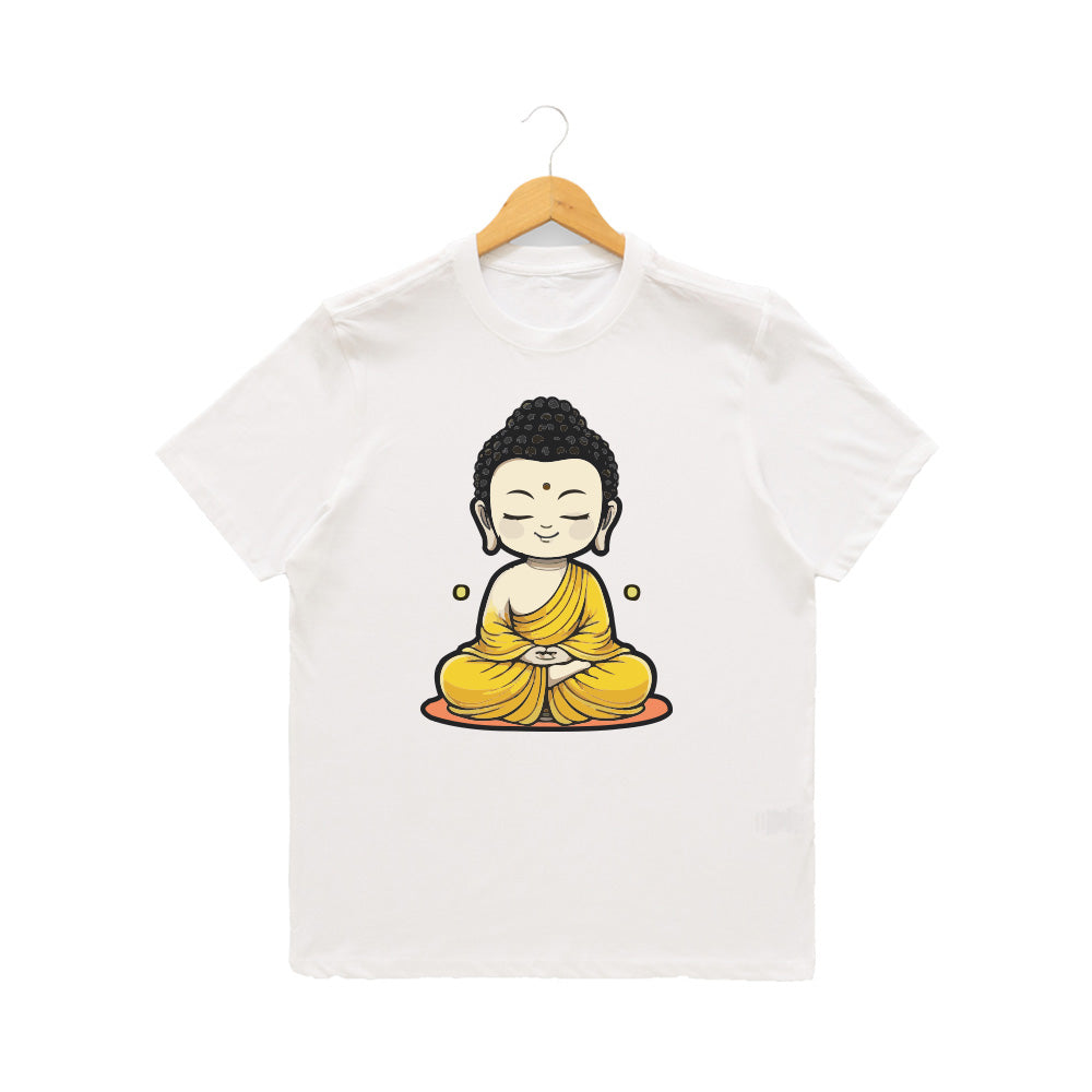Men’s Graphic Print Round Neck T-Shirt- Buddha (170 GSM single jersey)