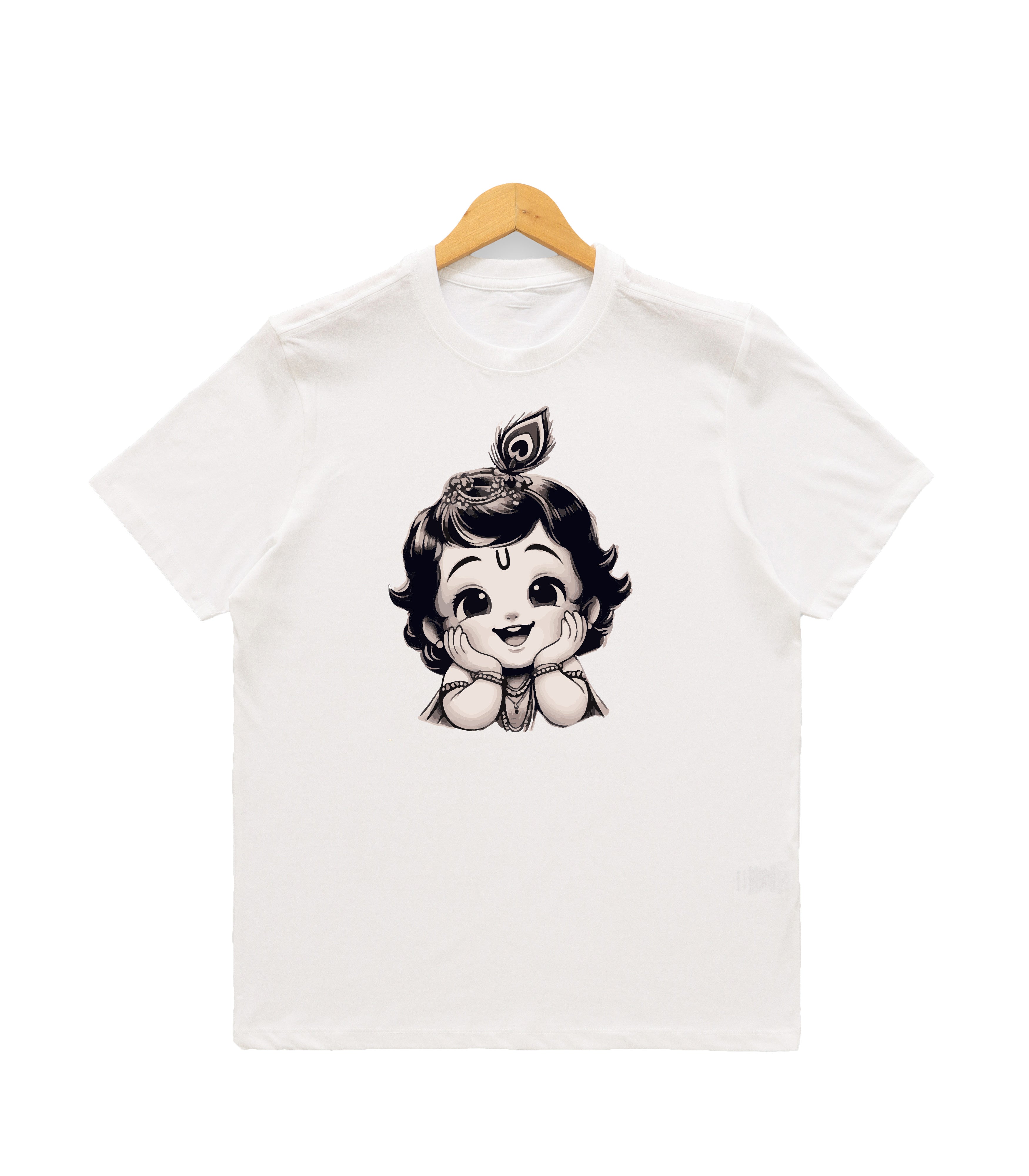 Men’s Graphic Print Round Neck T-Shirt- Krishna (170 GSM single jersey)