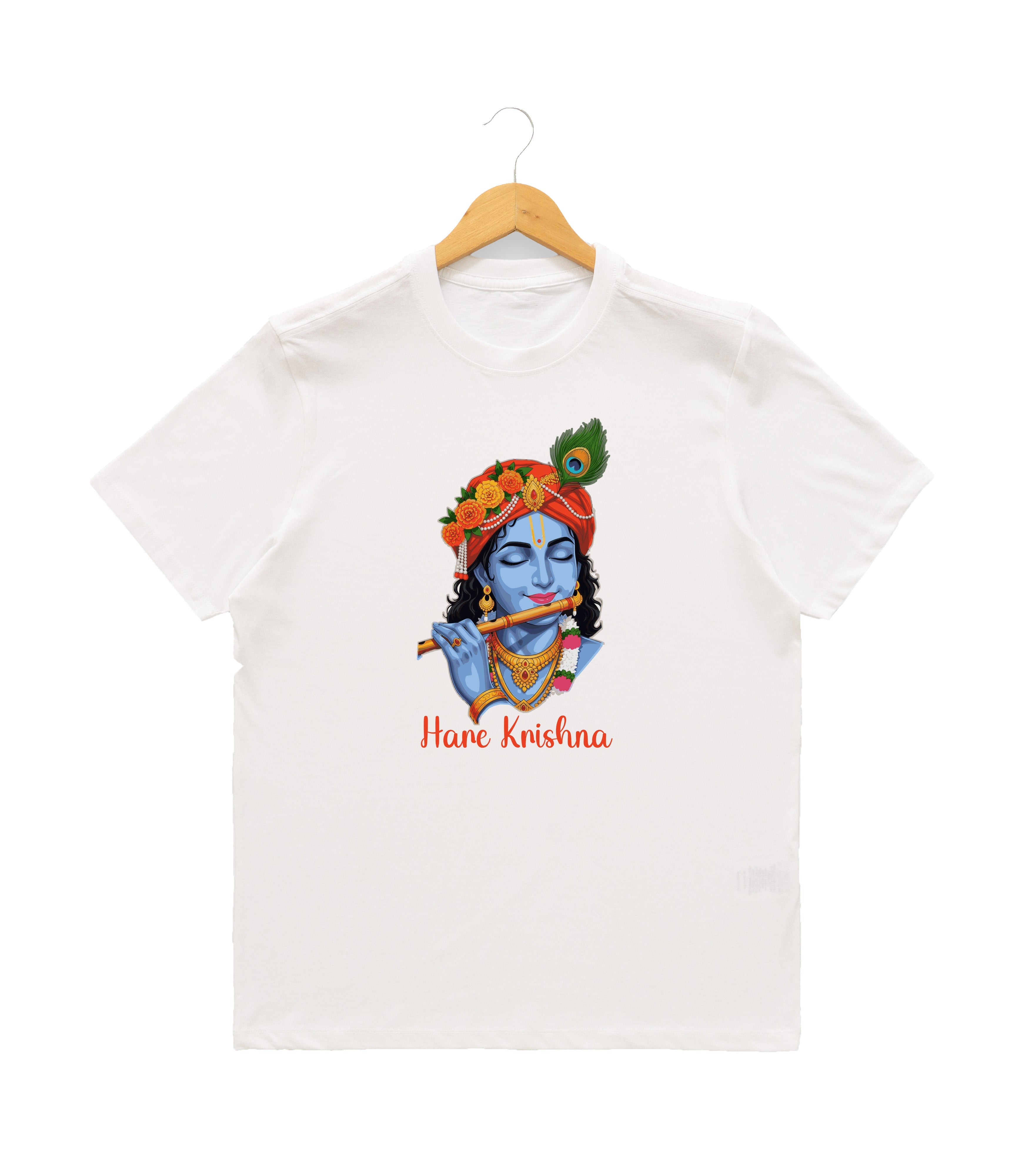 Men’s Graphic Print Round Neck T-Shirt- Krishna (170 GSM single jersey)