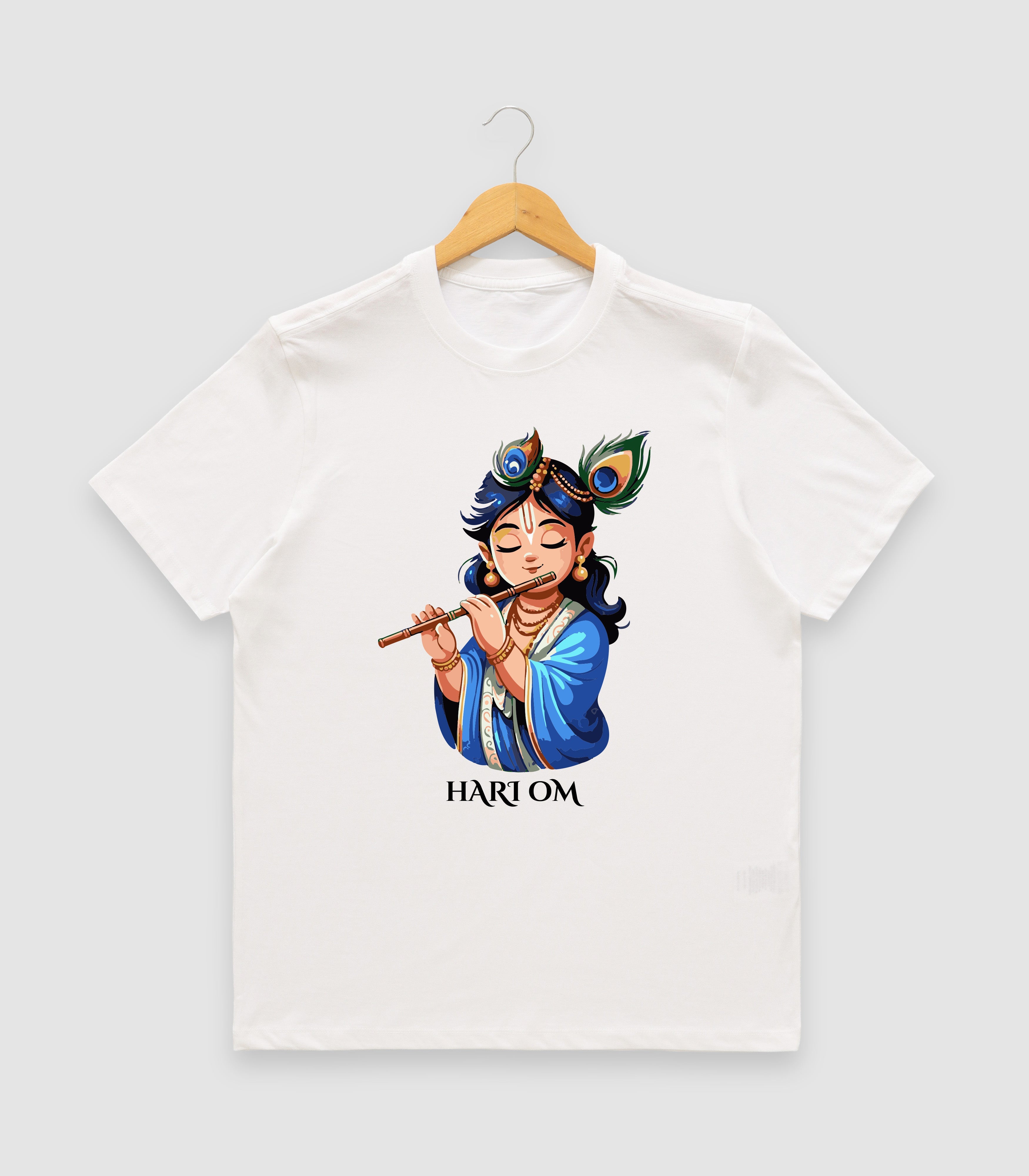 Women’s Graphic Print Round Neck T-Shirt- Krishna (170 GSM single jersey)