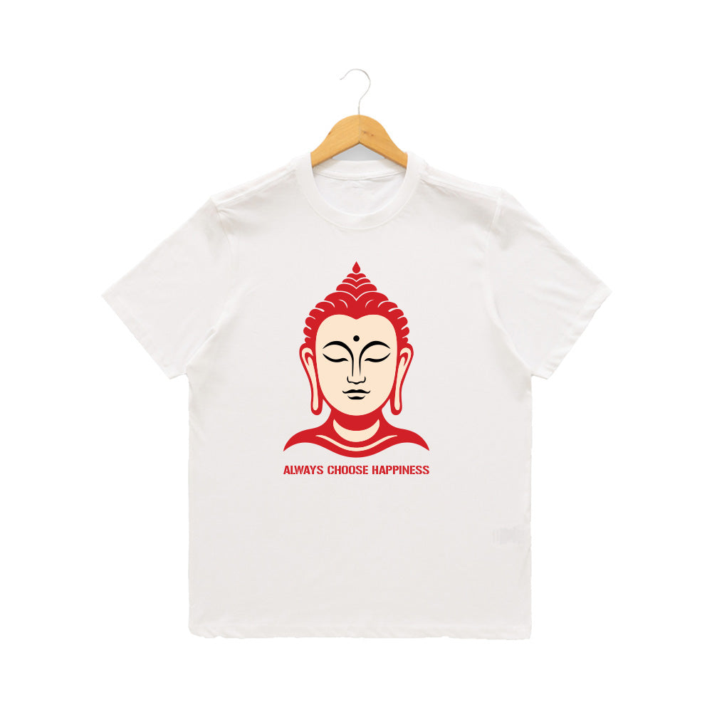 Women’s Graphic Print Round Neck T-Shirt- Buddha (170 GSM single jersey)