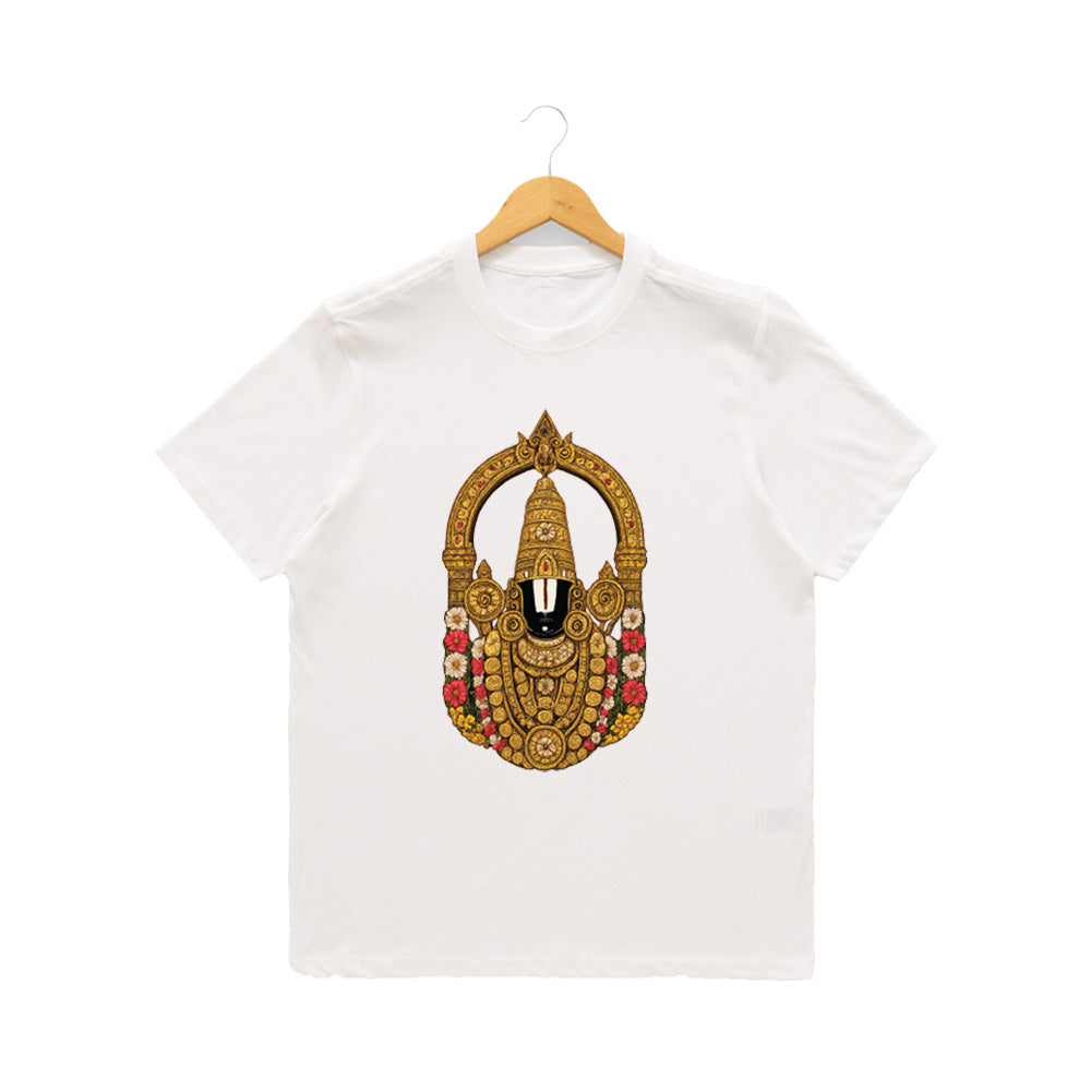 Men’s Graphic Print Round Neck T-Shirt-Tirupathi Balaji (170 GSM single jersey)