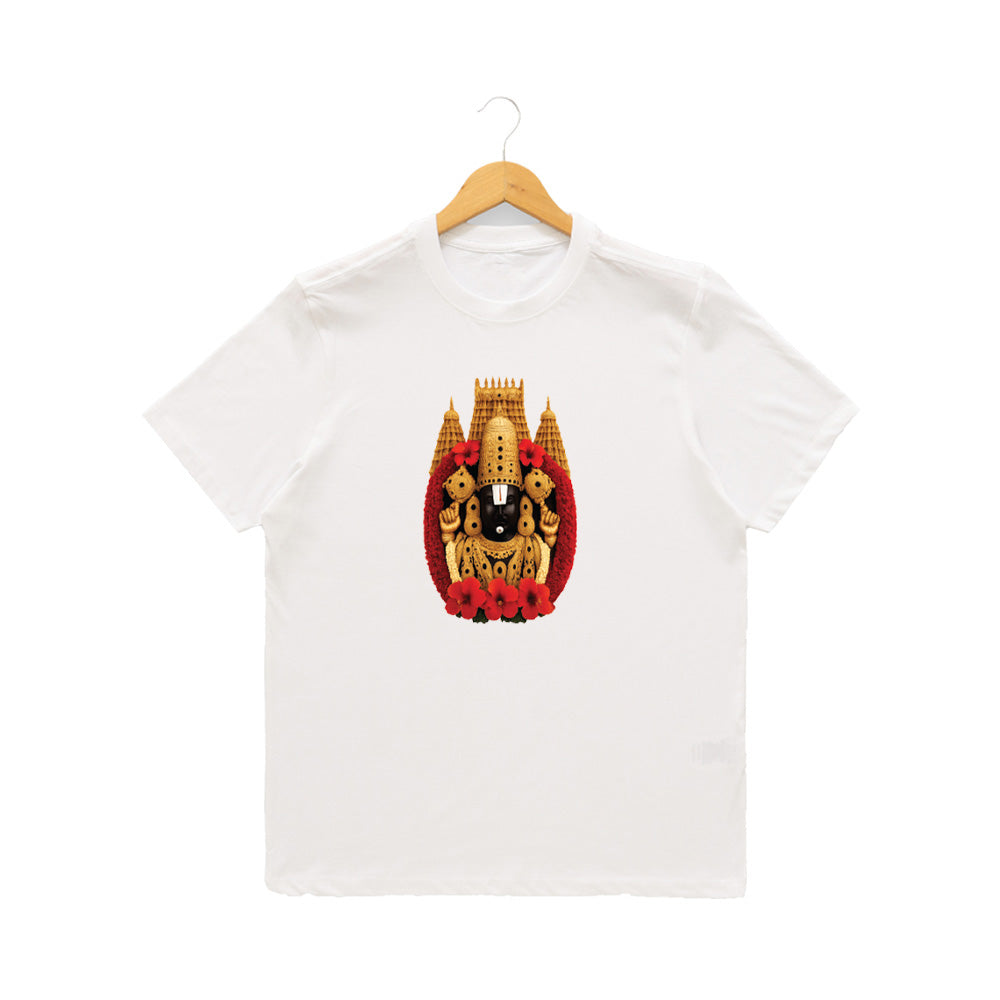 Women’s Graphic Print Round Neck T-Shirt-Thirupathi Balaji (170 GSM single jersey)