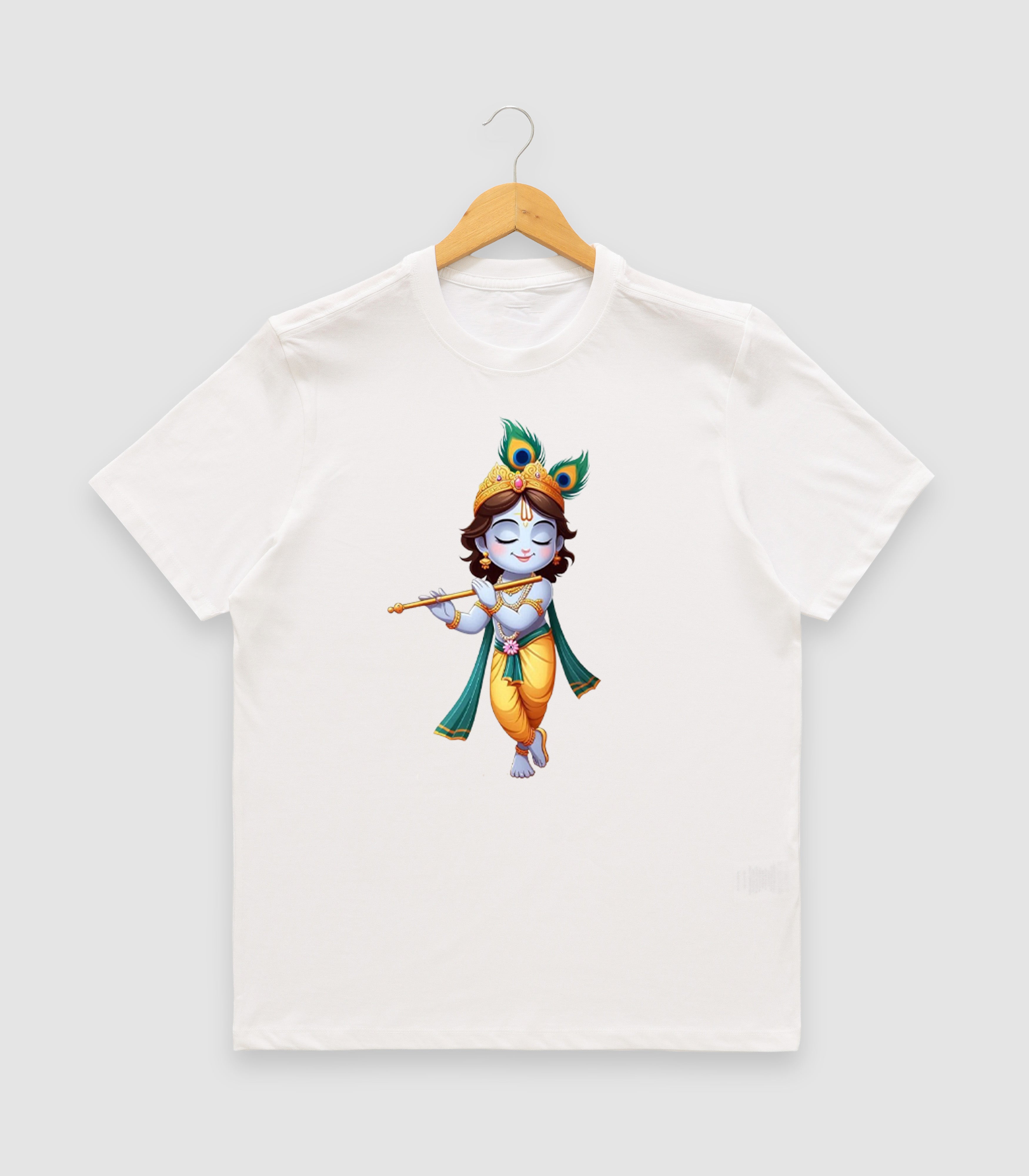Women’s Graphic Print Round Neck T-Shirt- Krishna (170 GSM single jersey)