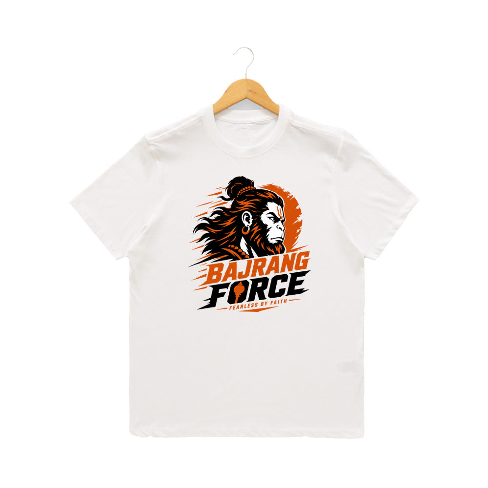 Men’s Graphic Print Round Neck T-Shirt- Hanuman (170 GSM single jersey)