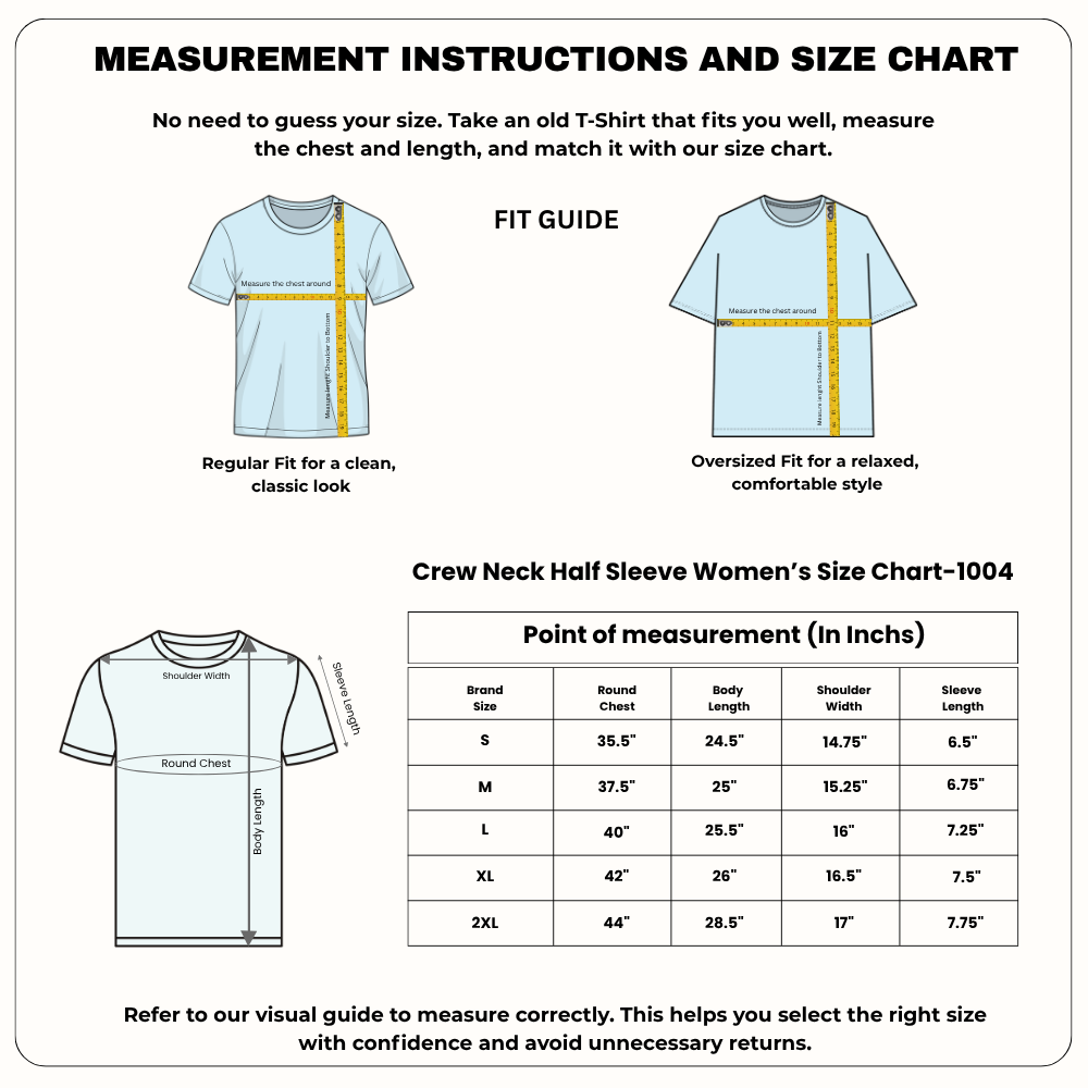 Women’s Graphic Print Round Neck T-Shirt-(170 GSM single jersey)