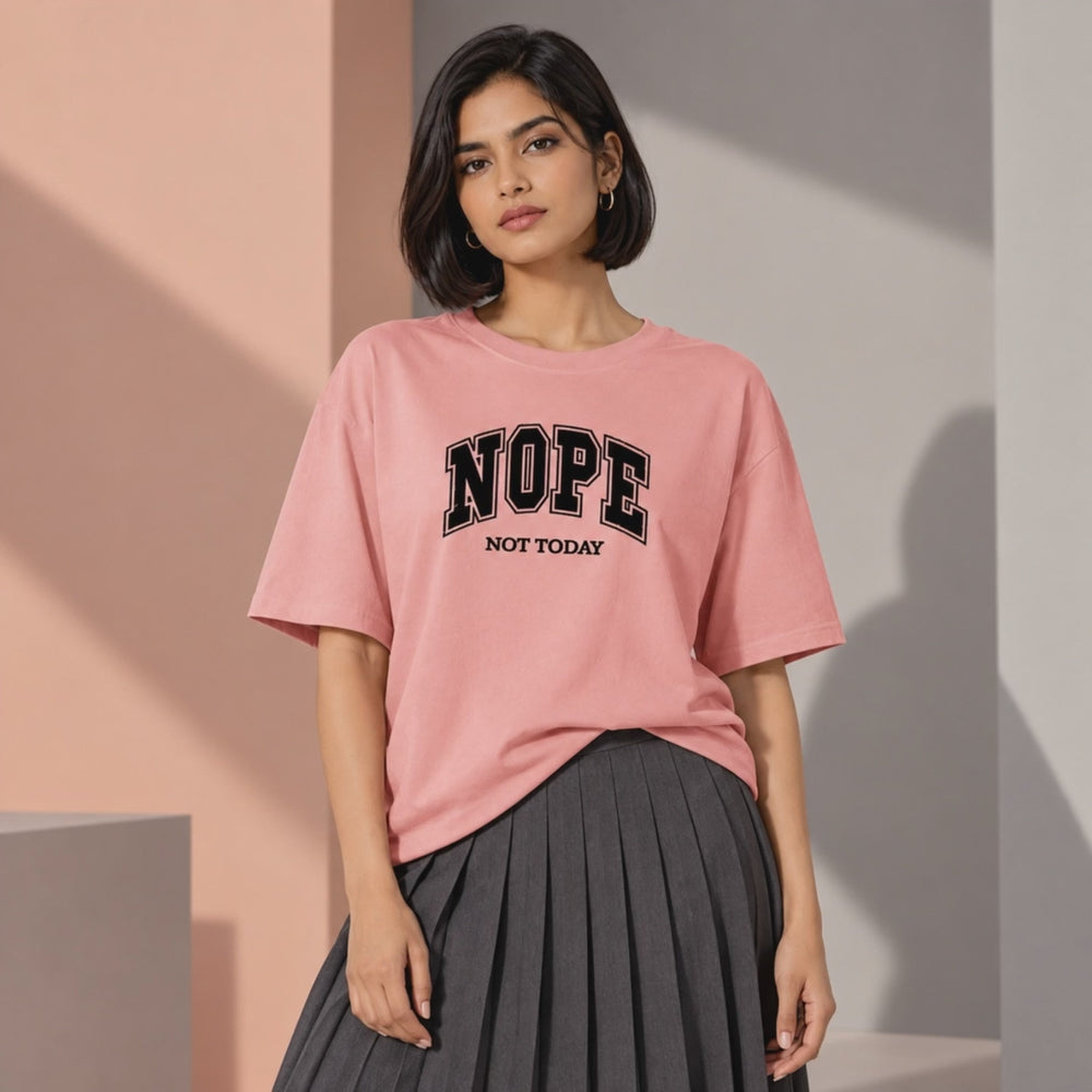 Nope oversized graphic tee — approved 6-second front and back model video