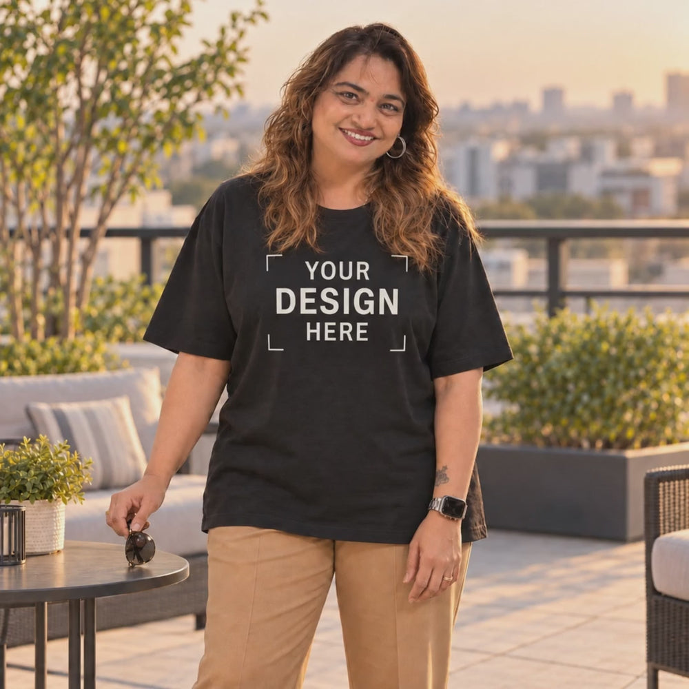 Women Crew Neck Oversized – Customize — customization video
