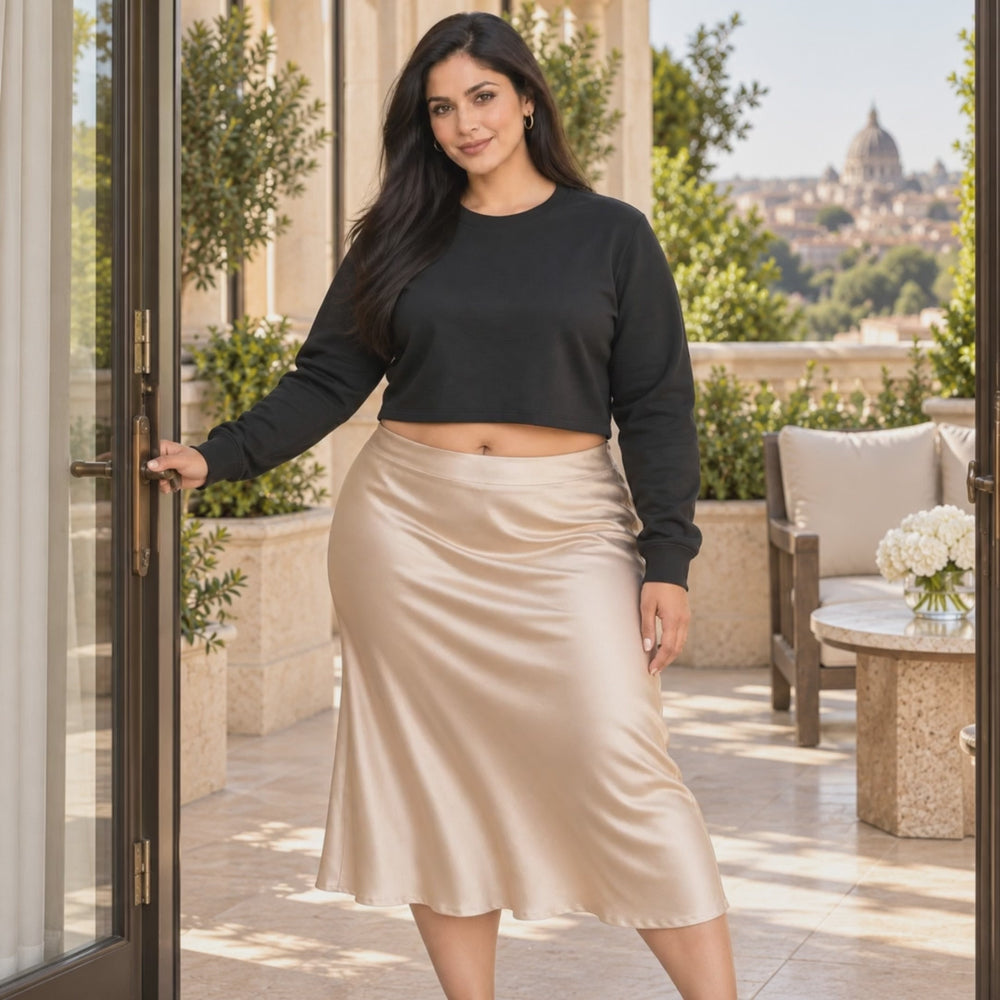 black plain full-sleeve crop top - 6 second fit video