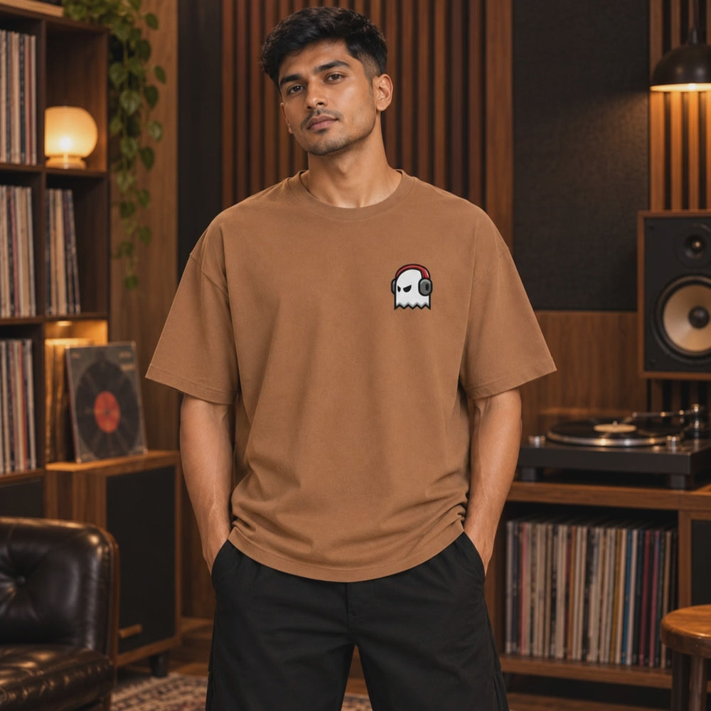 Listen Up oversized graphic tee — approved 6-second front and back model video