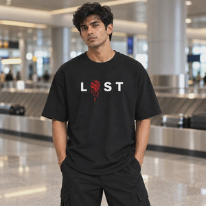 Lost oversized graphic tee — approved six-second front and back model video