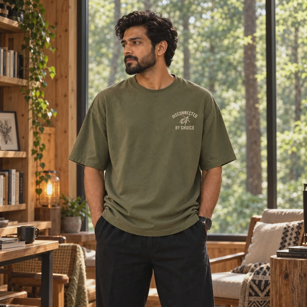 Disconnected By Choice oversized graphic tee — approved 6-second front and back model video