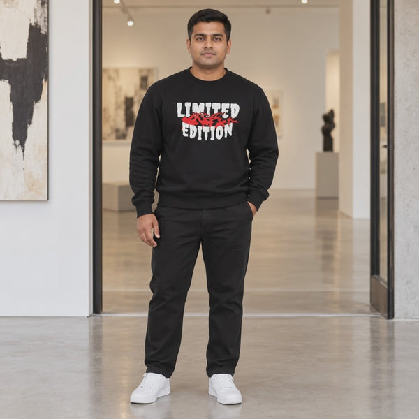 Men’s Graphic Print Round Neck Sweatshirt - 270 GSM - 3-second front print video